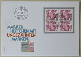 FDC Volksbräuche 1979, Viererblock aus Markenheft
