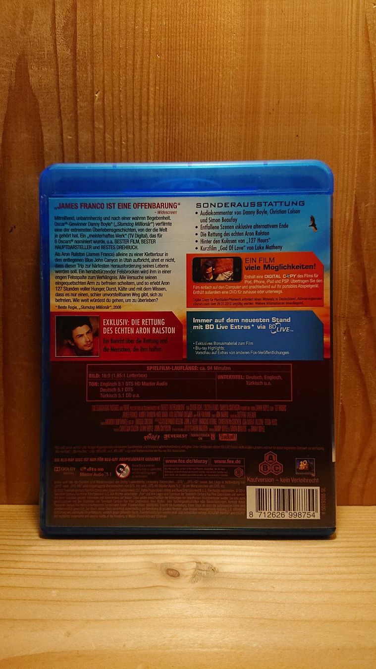 Tutti i DVDs: 127 HOURS Blu-Ray mit James Franco – Usato da Wilderswil venduto da Exebub 1