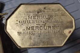 Dose Kaffee Merkur Silber Metall