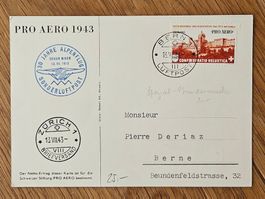FDC Oskar Bider Karte 1943 F36 für 5.--