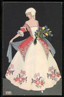 Mela Köhler: Elegante Dame in blumenver