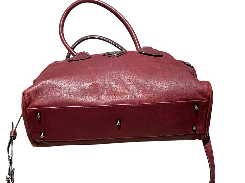 MAISON MOLLERUS ECHT LEDER BAG TASCHE BORDEAUX ROT MEGA (Gebraucht