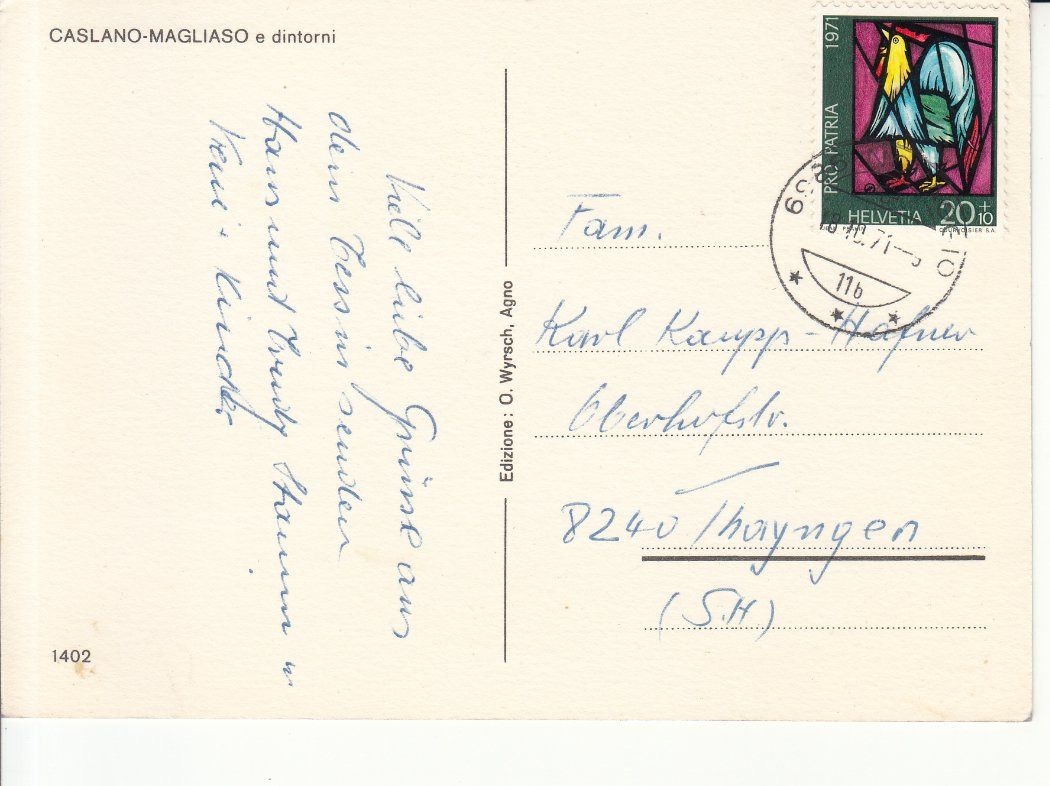 Ansichtskarten: Caslano 1971 – Gebraucht aus Bürglen TG von StampGraf 1