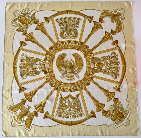 Superbe foulard HERMES-Paris "Egypte", avec box original