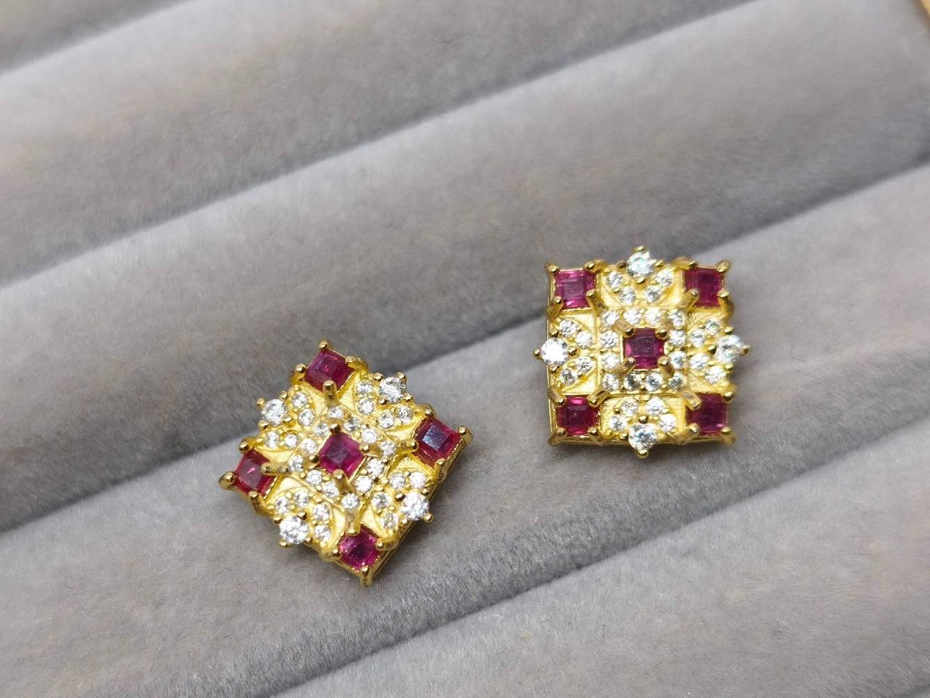 Ohrringe & -stecker: Rubinohrstecker Gold  Echtschmuck 925 Silber – Neu (gemäss Beschreibung) aus St. Gallen von GIULESGG 5