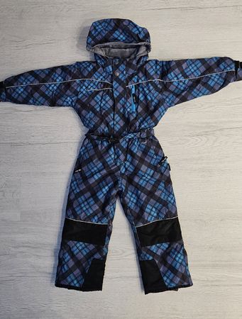 Skianzug YDI kariert blau schwarz Grösse 104-110