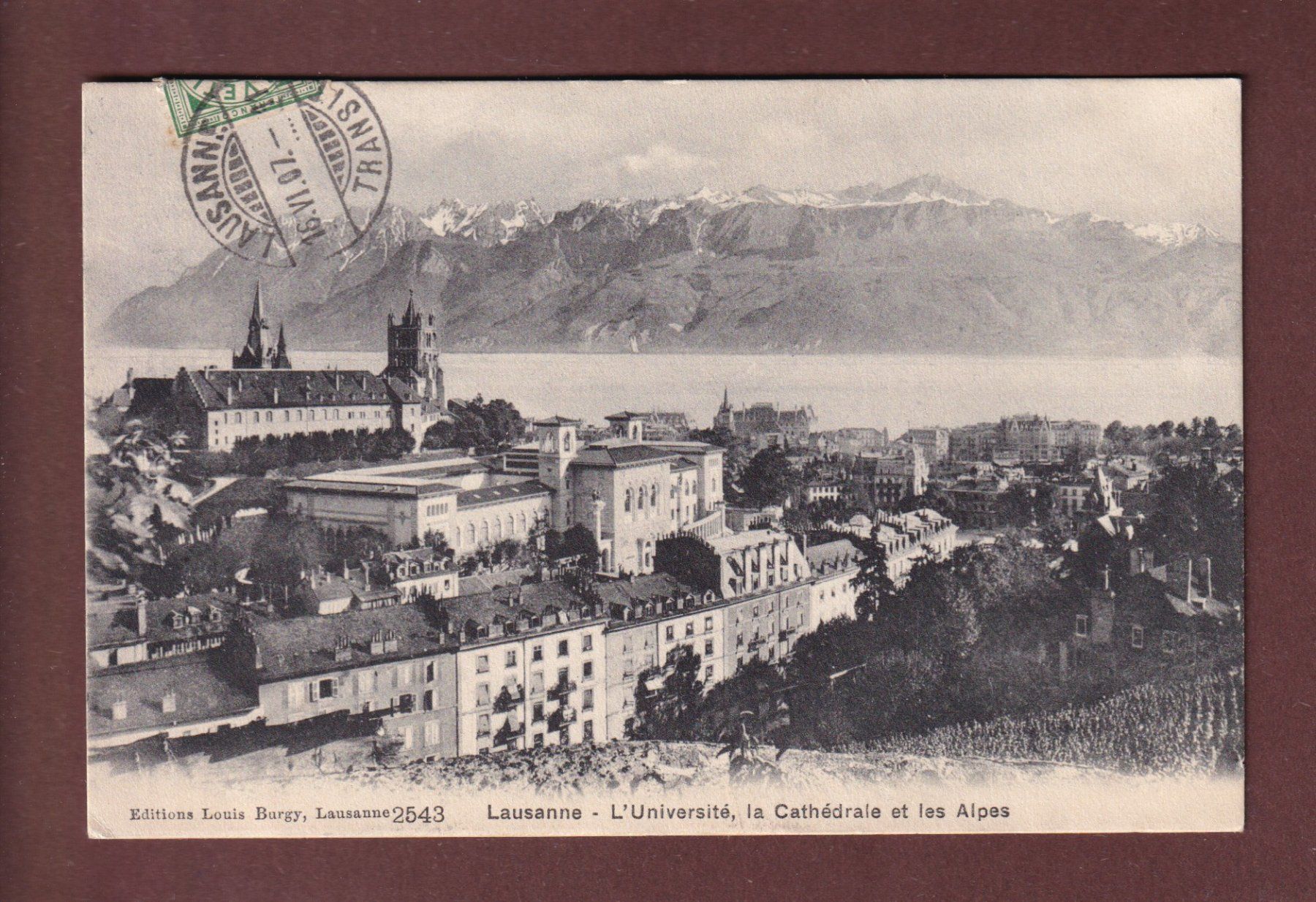 Cartoline postali: LAUSANNE - Université - 1907 – Usato da Pully venduto da nicecards-shop