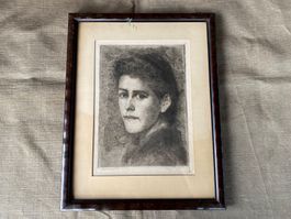 schöne Wilhelm Balmer Radierung handsigniert