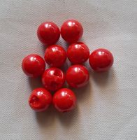 10 Stück rote Kugelnähknöpfe, 11 mm.