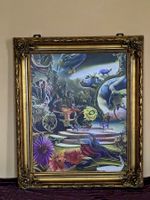 Antiker barocker Rahmen mit einzigartigen Kunstwerk, limitie