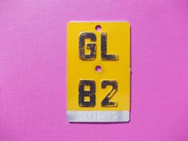 Velonummer / Mofanummer / Töfflinummer GL 82