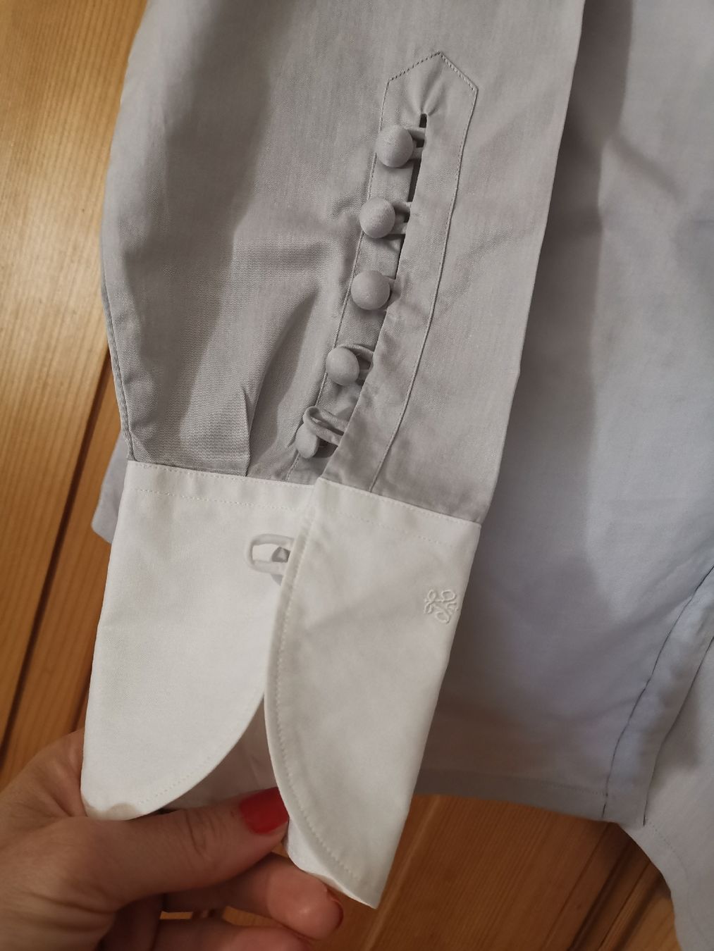 Van Laack Camicette: Van Laack Bluse mit Stehkragen + hübschen Manschetten  – Usato da Uerikon venduto da pink_flamingo 1