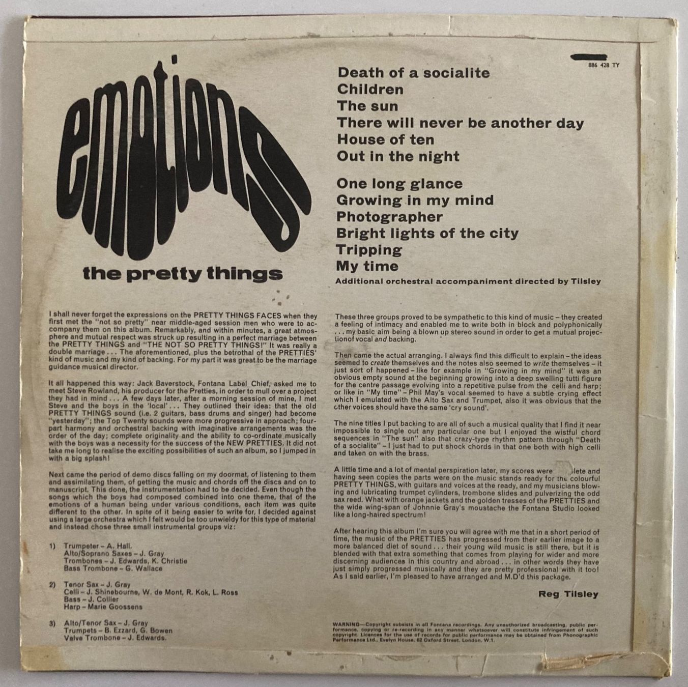 Dischi in vinile: THE PRETTY THINGS - EMOTIONS – Usato da Poliez-Pittet venduto da Newtown-Records 1