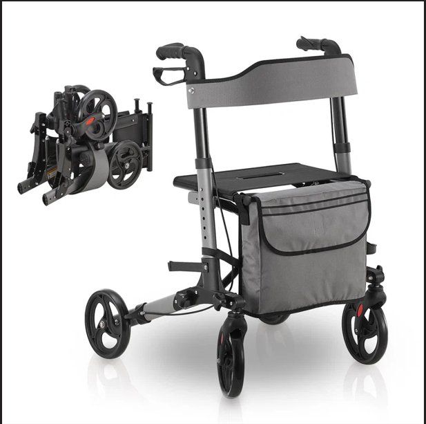 Ausili per la deambulazione: Aluminium Rollator klappbar grau – Nuovo e nell'imballaggio originale da Salmsach venduto da jamb-all-you-need