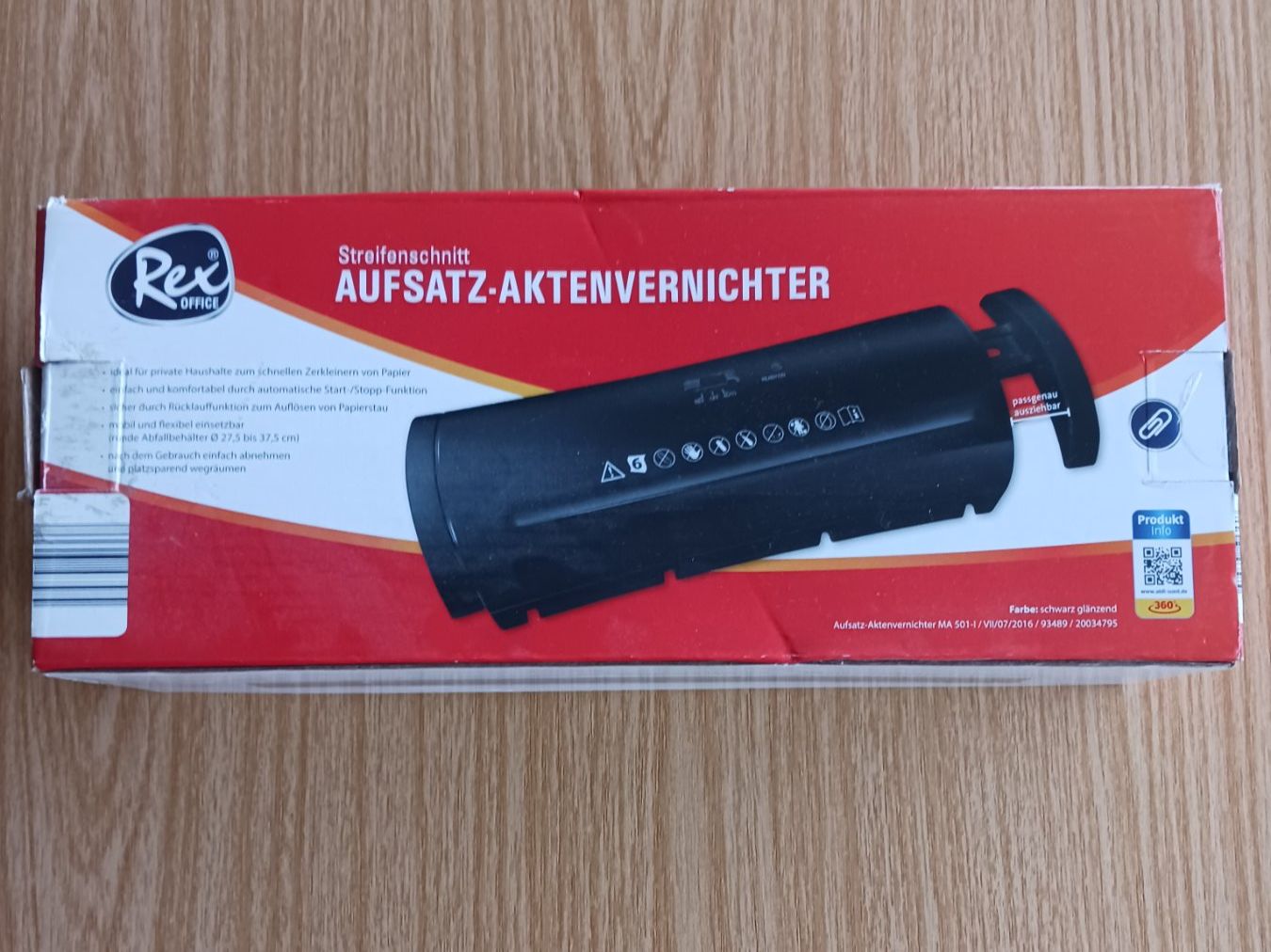 Distruggi documenti: Aufsatz-Aktenvernichter – Nuovo e nell'imballaggio originale da Aarau venduto da Stephanus