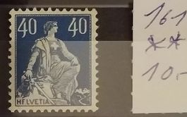MA256) 161, Sitzende Helvetia postfrisch Kt. 10.-