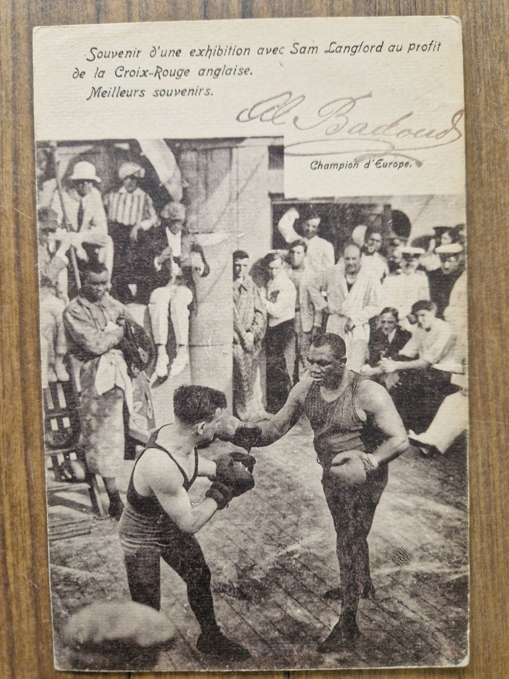 Ansichtskarten: Ansichtskarte Boxkampf mit Autograph – Gebraucht aus Mörschwil von aik_x8mc