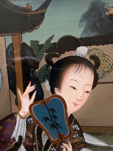 Dipinti: Ancien tableau chinois peint sous verre – Usato da Onex venduto da gga_5vcf 1