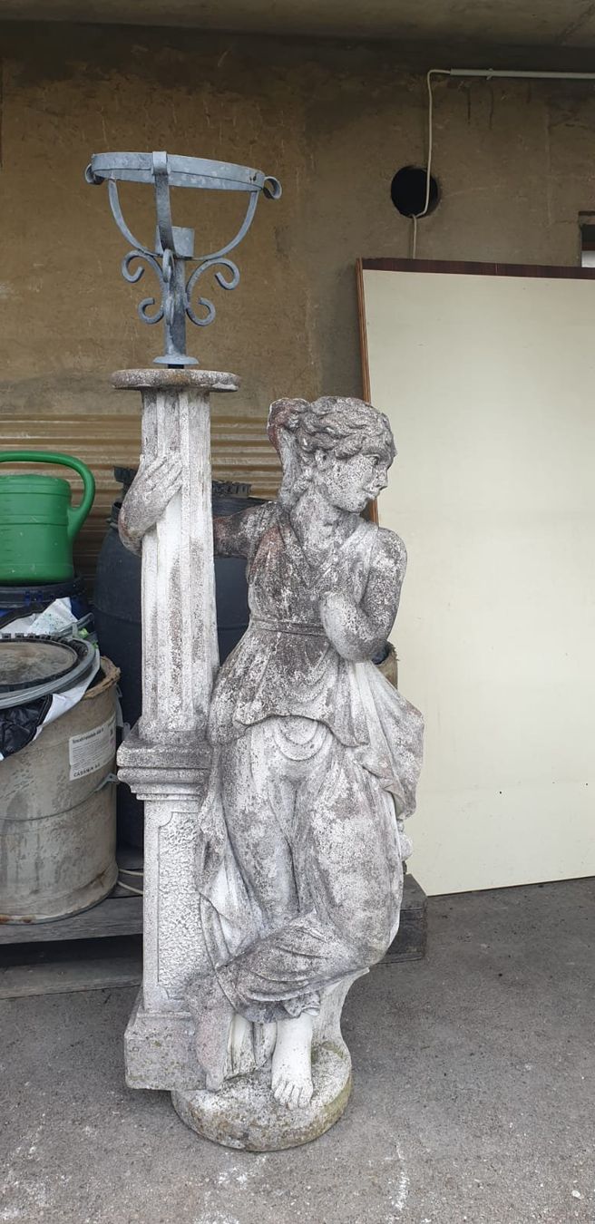 Lampade: Gartenlampe - Lampenfigur - Jungfrau - Jugendstil - Romantik – Usato da Staufen venduto da jasminm01 1