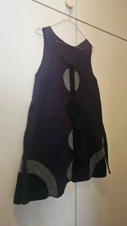 Vestito viola-nero-grigio in lana tg. L/XL