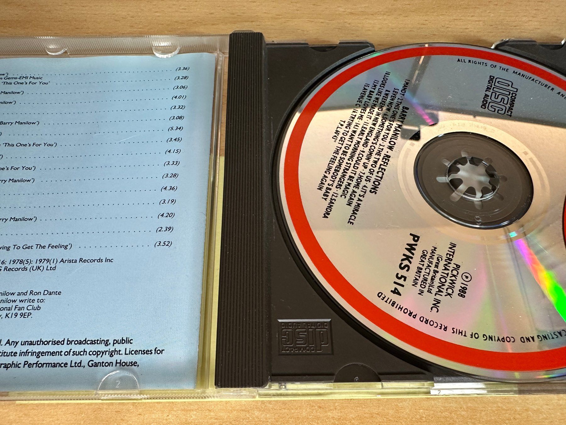 CD: Barry Manilow – Reflections – Usato da Rikon im Tösstal venduto da Alpenmutz 2