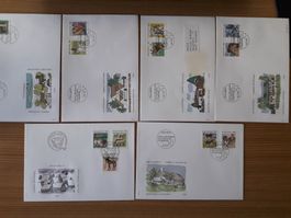 Schweiz Dauerserie Haustiere auf FDC´s