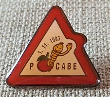 E273 - Achtung Schild Pocabe Wurm Apfel