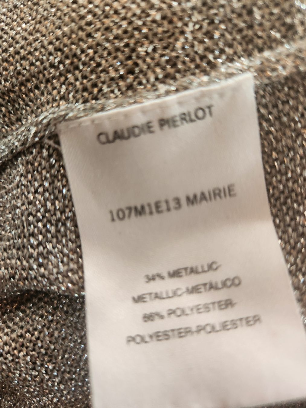 Claudie Pierlot Pullover & Sweatshirts: Pull Claudie Pierlot maille argentée comme dorée taille 1 – Gebraucht aus Niedergösgen von Eva2410 5