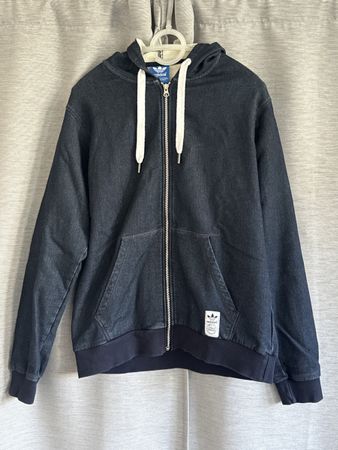 Adidas Zip Hoodie, Gr. M, Jeans Look, Dunkelblau, Top Zustan