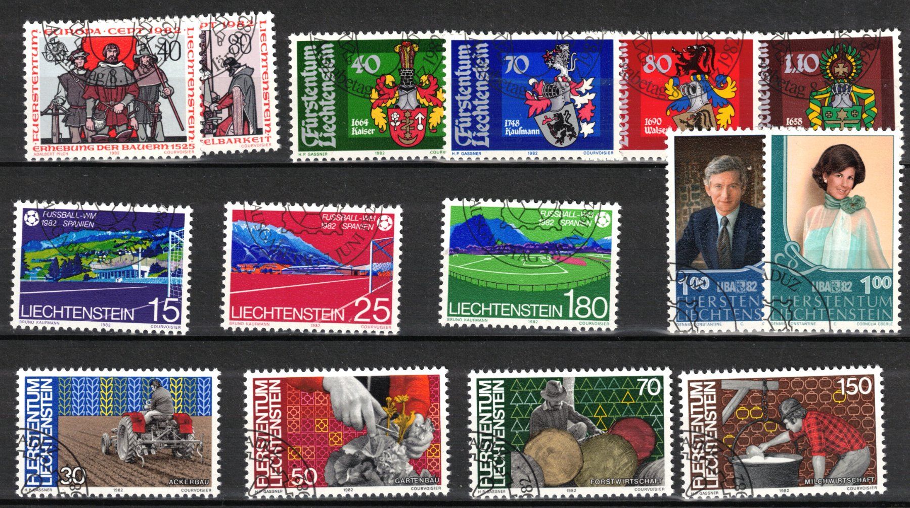 Tutti i francobolli: 1982  Serie  LI  Einzelmarken   gestempelt Ersttag – Usato da Mellingen venduto da Ginger