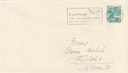 1946, Drucksachenbrief mit seltener Luftpost Werbeflagge
