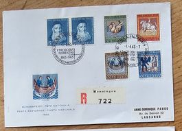 FDC PP Satz mit Sst MENZINGEN 1.6.65