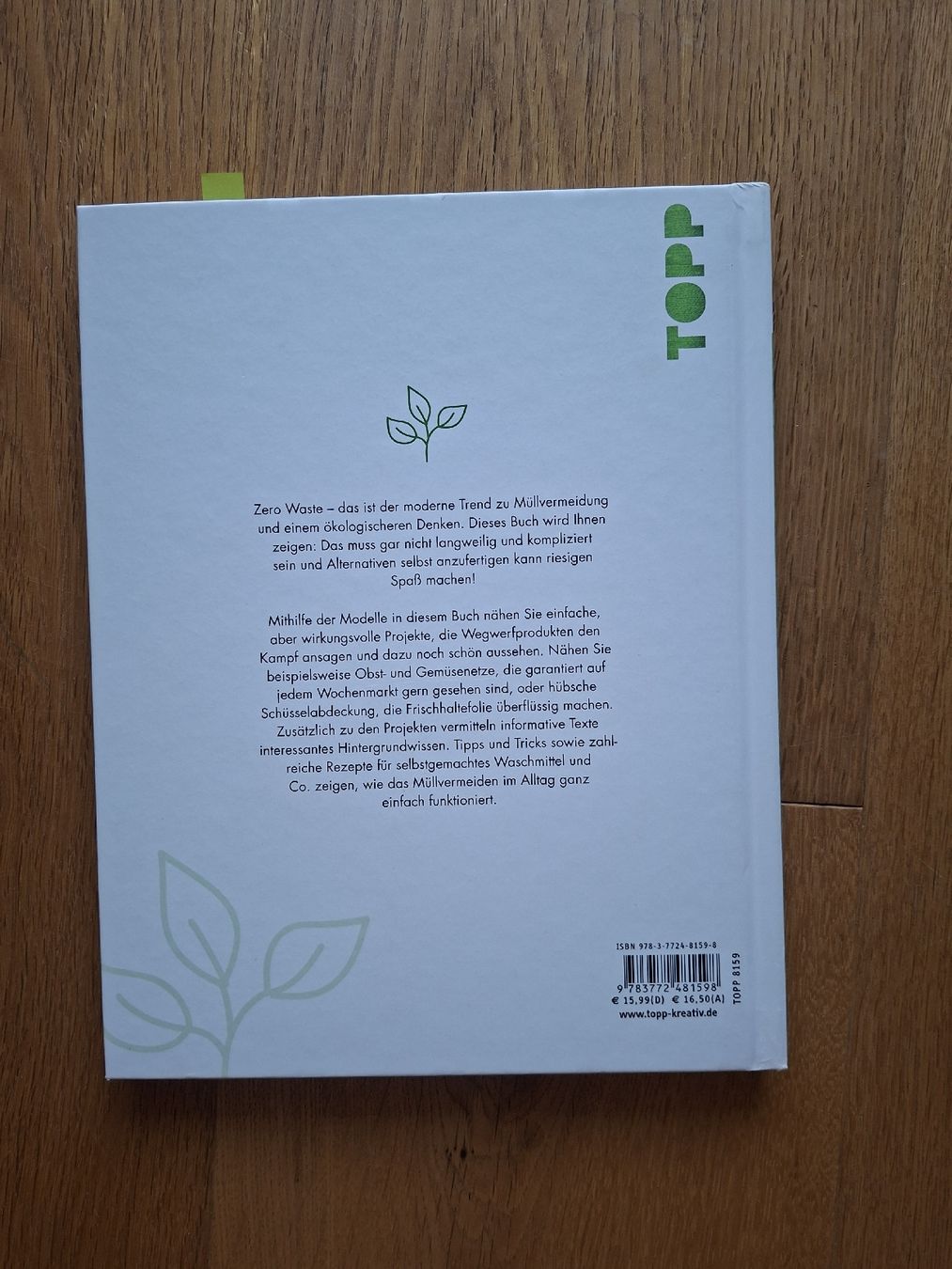 Livres: Das Zero Waste Nähbuch TOPP guter Zustan – D'occasion à Steinen par Bunzli90 1
