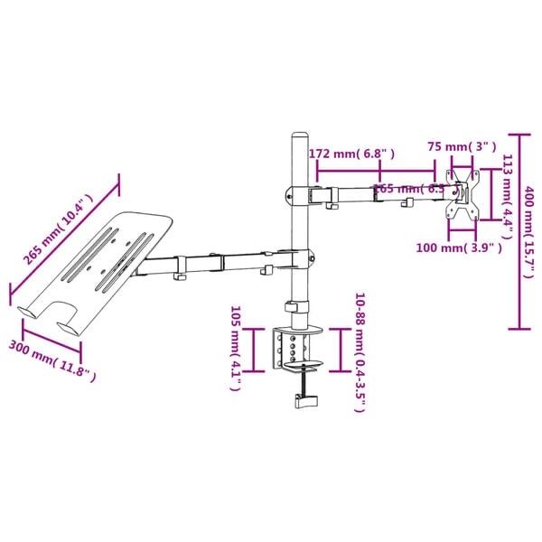 Staffa per monitor: Support de moniteur noir acier VESA 75/100 mm – Nuovo e nell'imballaggio originale da Palézieux venduto da bantouklan1 8