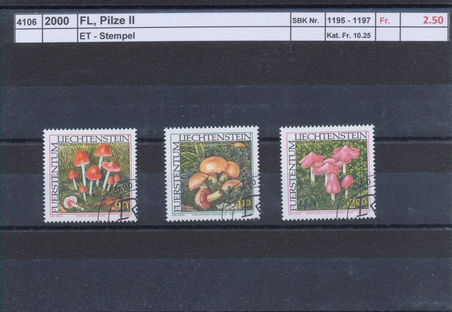 Tutti i francobolli: 2000 FL, "Pilze II", ET - Stempel – Usato da Winterthur venduto da Zupogeru