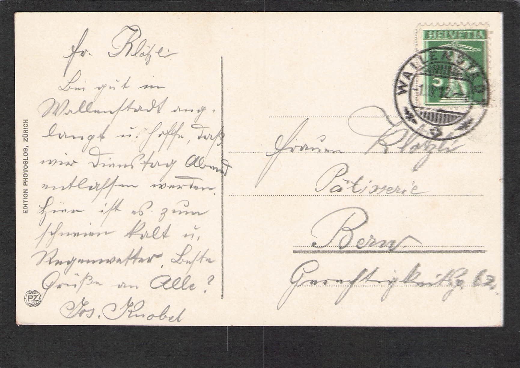 Cartoline postali: -Wallenstadtberg Sanatorium , 1912 – Usato da Reichenburg venduto da Pipo-67 1