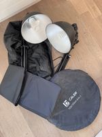  Zwei große höhenverstellbare Studiolampen mit Jinbei 5-in-1