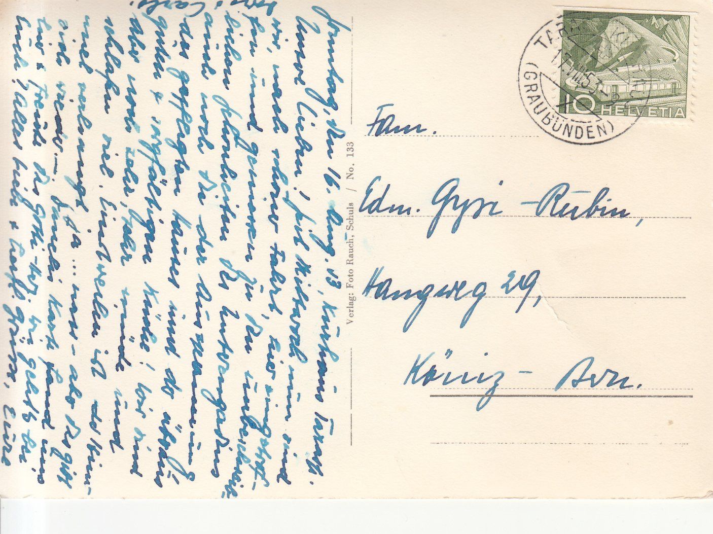 Cartoline postali: Tarasp 1953 – Usato da Bürglen TG venduto da StampGraf 1