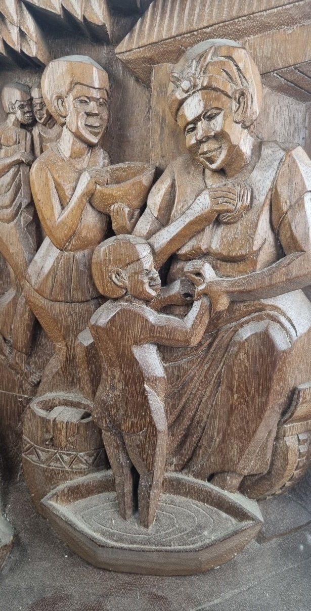 Skulpturen & Statuen: Geschnitztes Holzbild aus Ghana Afrika – Gebraucht aus Flums von Flumsantik 1