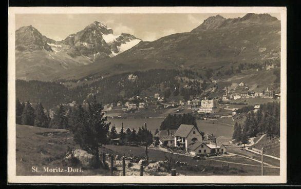 Cartoline postali: St. Moritz, Gesamtansicht aus weiter Fer – Usato da Berlin venduto da bartko-reher