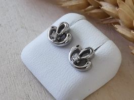1P. zierliche 18Kt. Weissgold OST m. Brillant/Sonderverkauf
