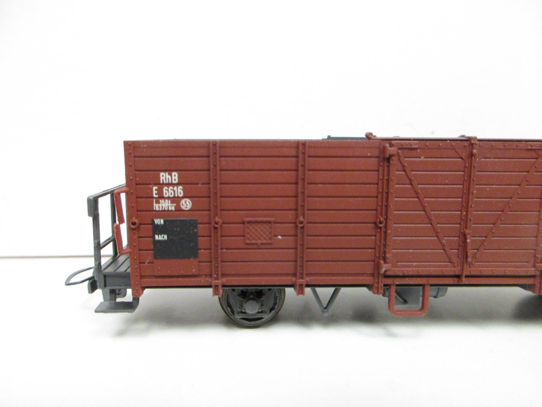 Bemo Modellini di ferrovie: Bemo H0m 2251 RhB Offener Güterwagen E 6616 – Usato da Olten venduto da Heinrich875 3