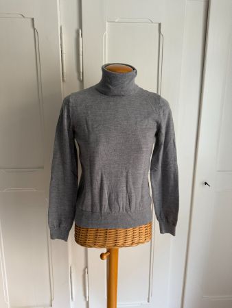 ANNA FIELD - Feinstrick Rollkragenpullover hellgrau S