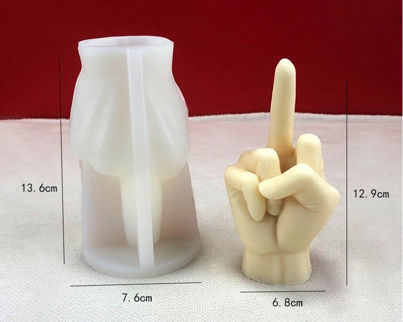 Kerzen: Form Mittelfingerkerz 14cm - Moule bougie doigt d'honneur – Neu und originalverpackt aus Bussigny von NATURALO 2