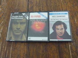 3x Musikkassetten - Neil Diamond - double gold love at greek