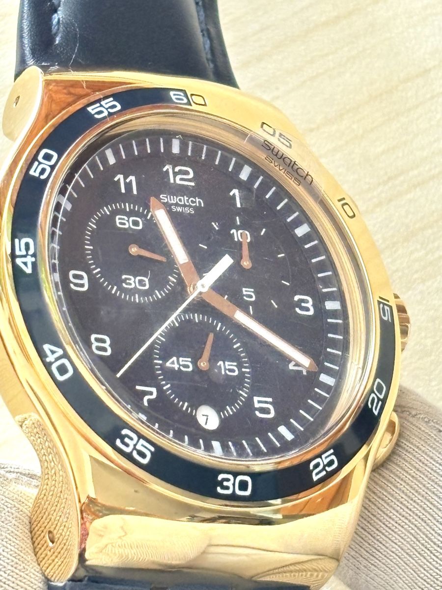 Swatch Orologi: Swatch Irony Chronograph goldfarben blau – Nuovo (secondo la descrizione) da Grenchen venduto da chththl 5