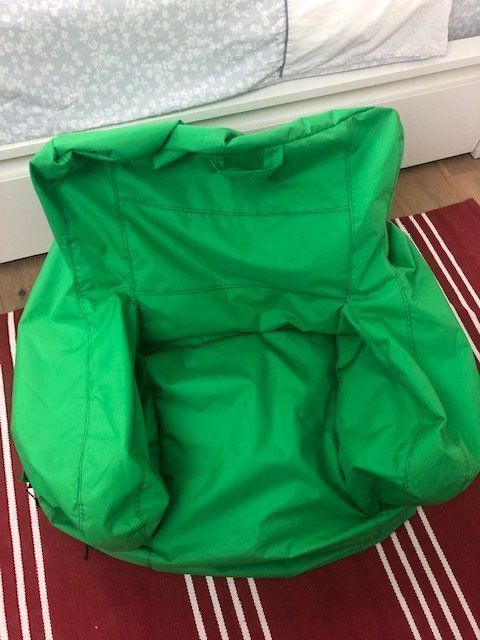 Pouf fauteuil Beansofa vert 80x80x60cm 1