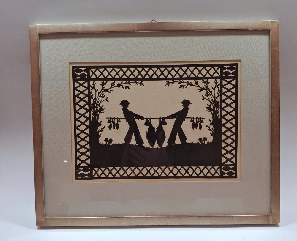 Grafica & Litografie: Scherenschnitt alt, vintage in Passepartout, gerahmt – Usato da Weggis venduto da Mylemontree 1