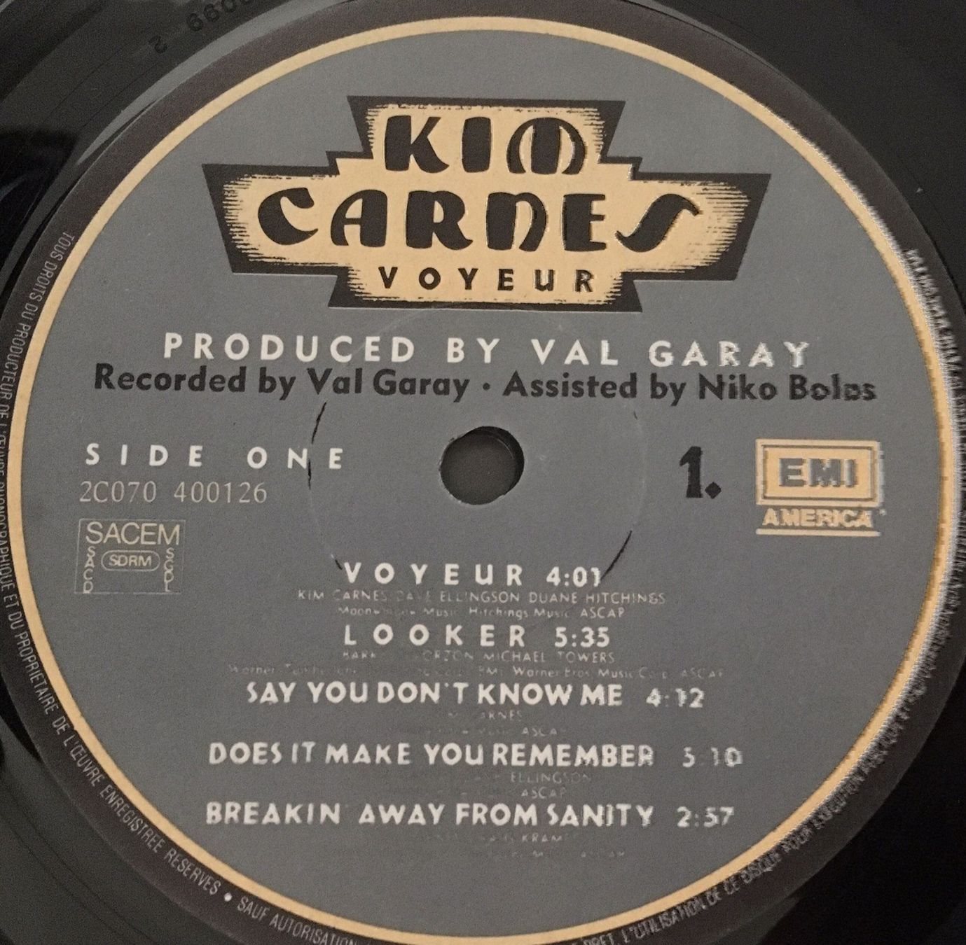 Vinyles: KIM CARNES - VOYEUR - 33 Tours – D'occasion à Bussigny par vinyl-pas-cher 2