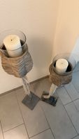 Kerzenständer Set Metall Glas Dekoration guter Zustand